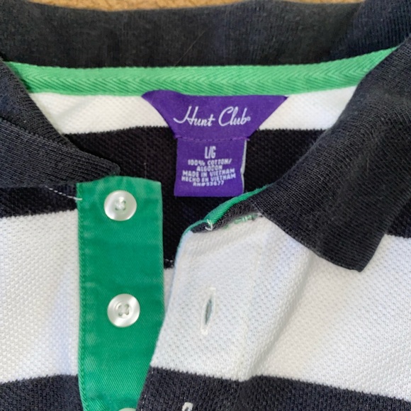 Hunt club - Ralph Lauren vintage button up striped heavyweight polo size L - Picture 4 of 5